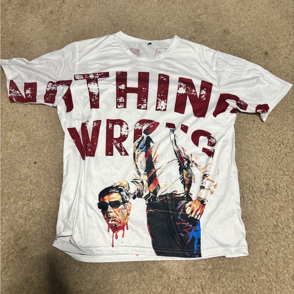 Graphic White and Red Men's T-Shirt